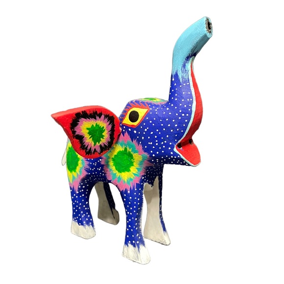 Handcrafted Elephant Alebrije Wood Carved Figurine. - Picture 1 of 7